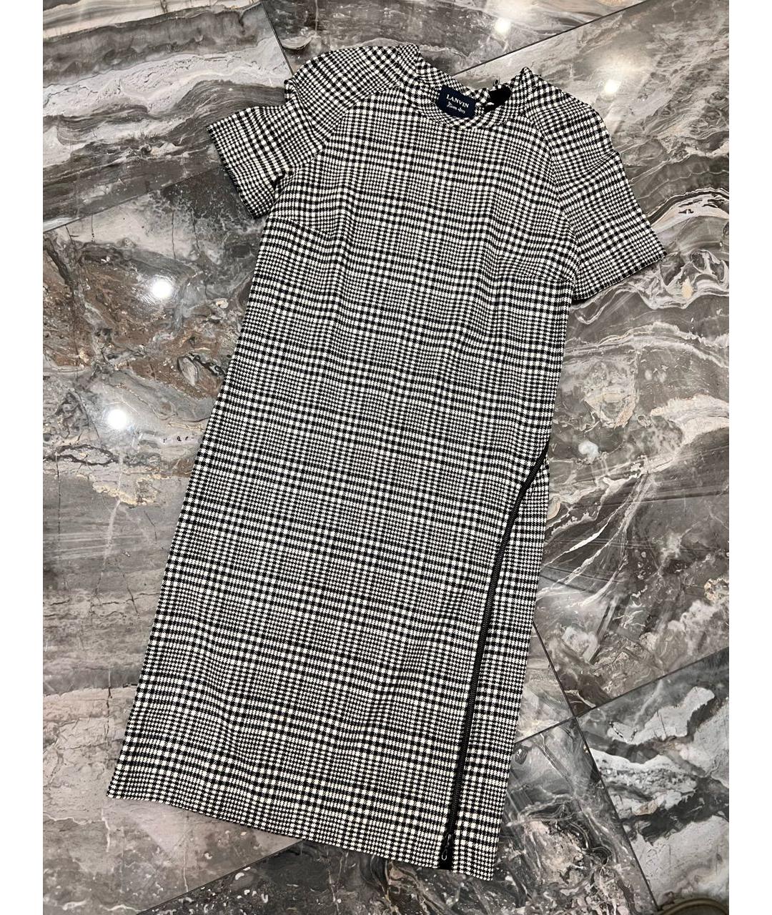 LANVIN Черное шерстяное повседневное платье, фото 5
