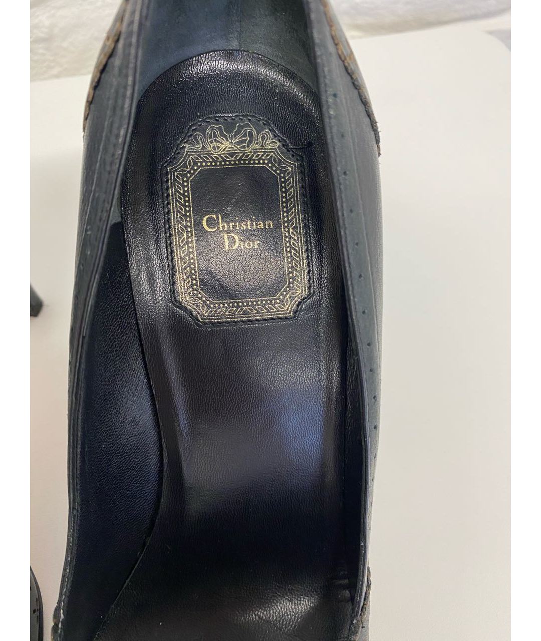 CHRISTIAN DIOR PRE-OWNED Черные кожаные туфли, фото 7