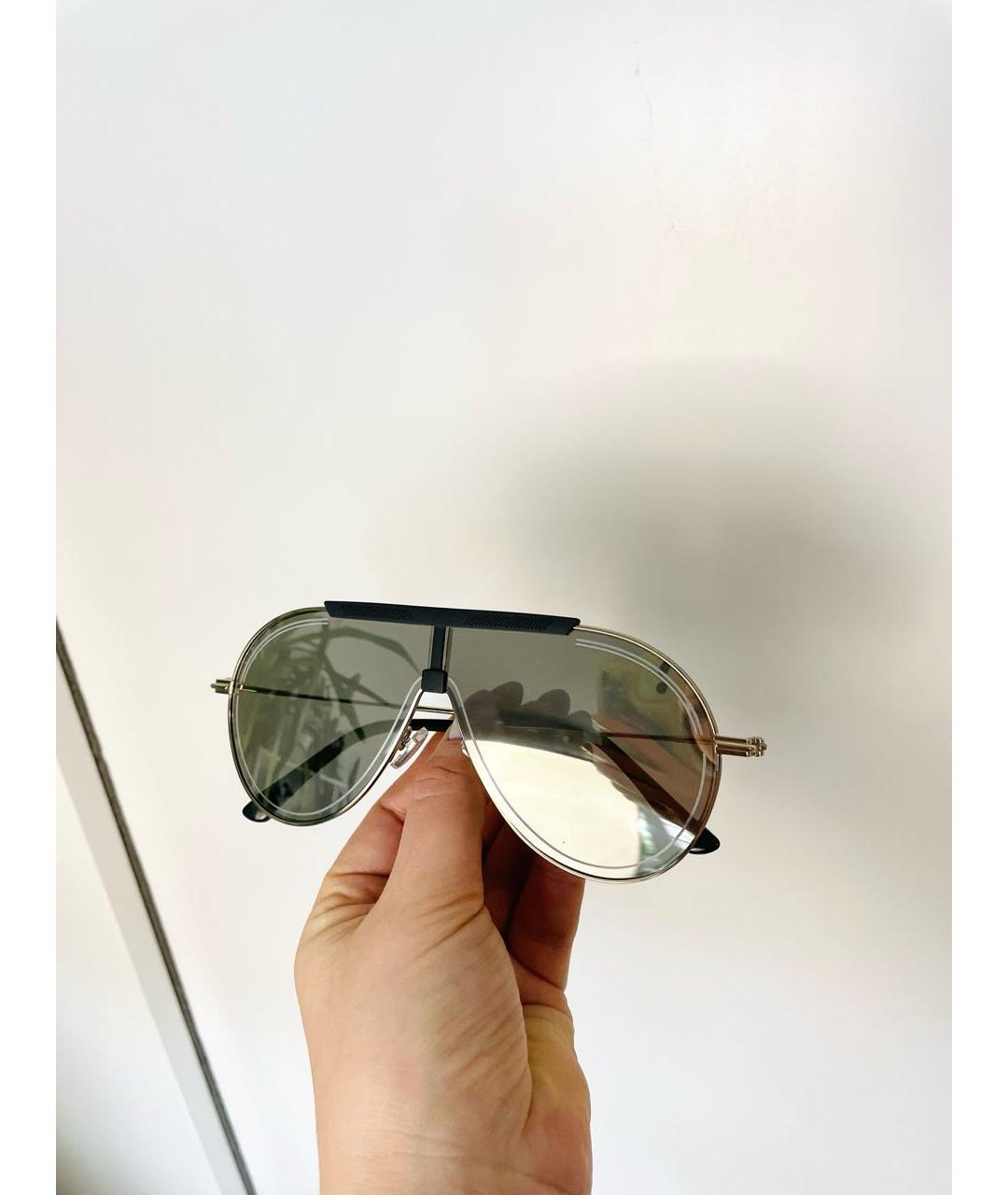JIMMY CHOO Золотые металлические солнцезащитные очки, фото 3