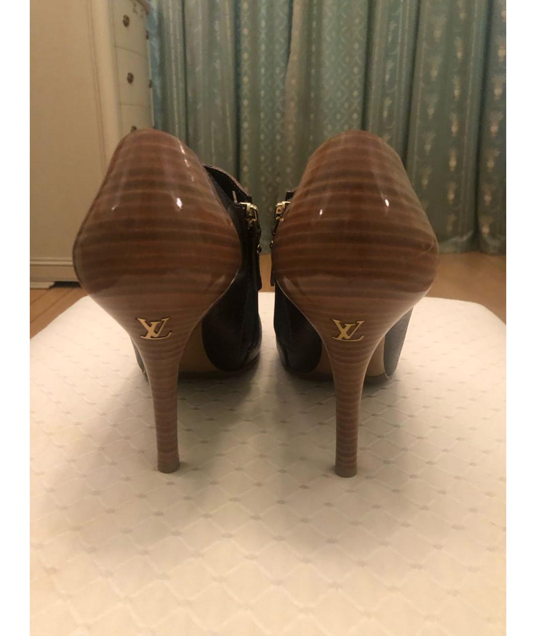 LOUIS VUITTON Коричневые кожаные ботильоны, фото 4