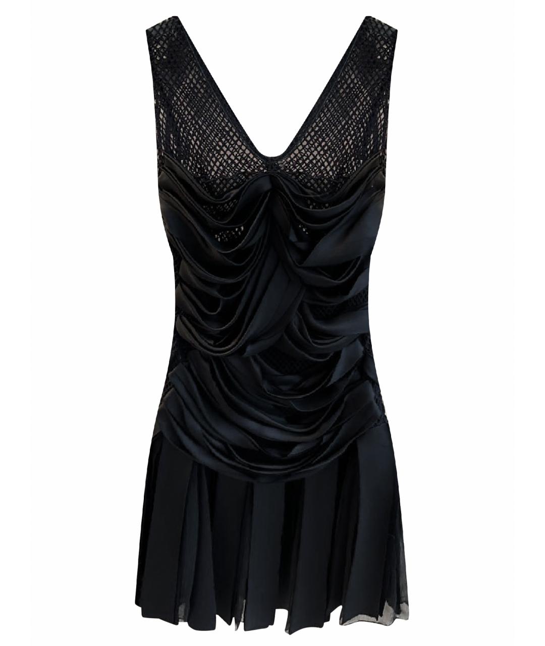 LOUIS VUITTON PRE-OWNED Черное шелковое коктейльное платье, фото 1
