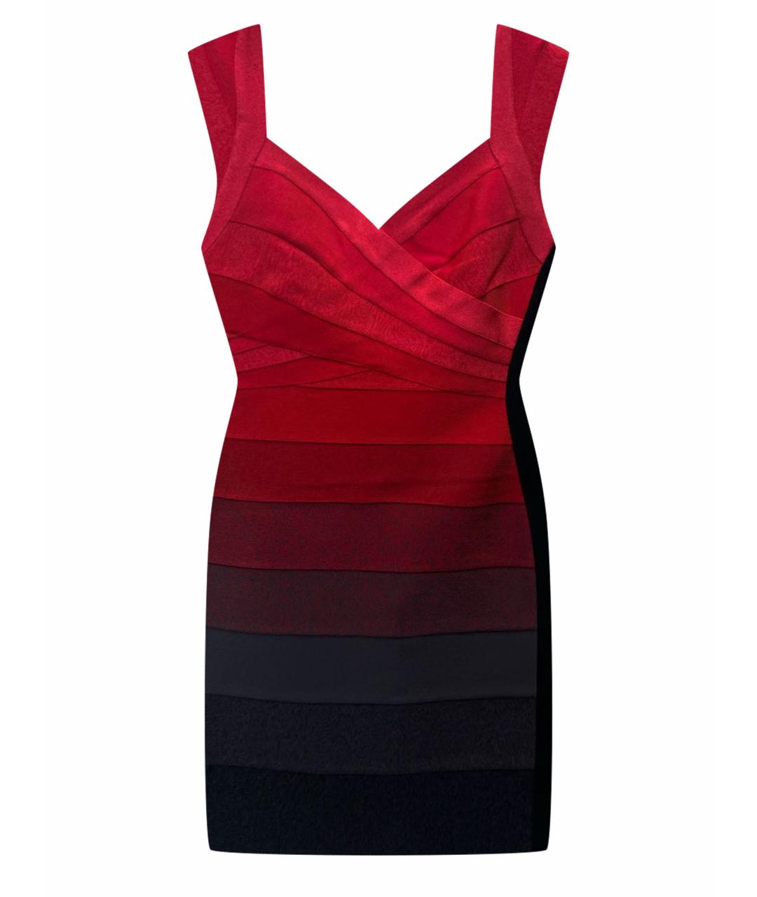 HERVE LEGER Красное вискозное коктейльное платье, фото 1