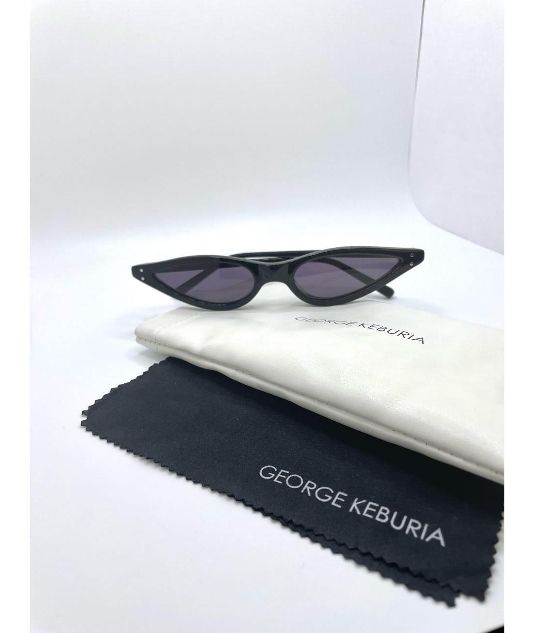 GEORGE KEBURIA Черные пластиковые солнцезащитные очки, фото 4