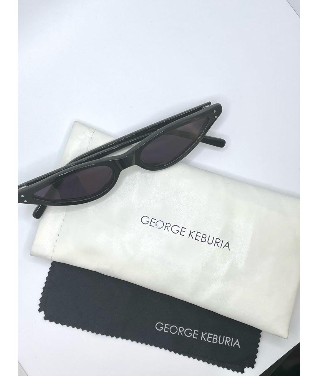 GEORGE KEBURIA Черные пластиковые солнцезащитные очки, фото 3