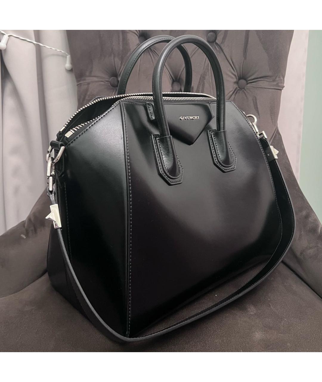 GIVENCHY Черная кожаная сумка с короткими ручками, фото 2