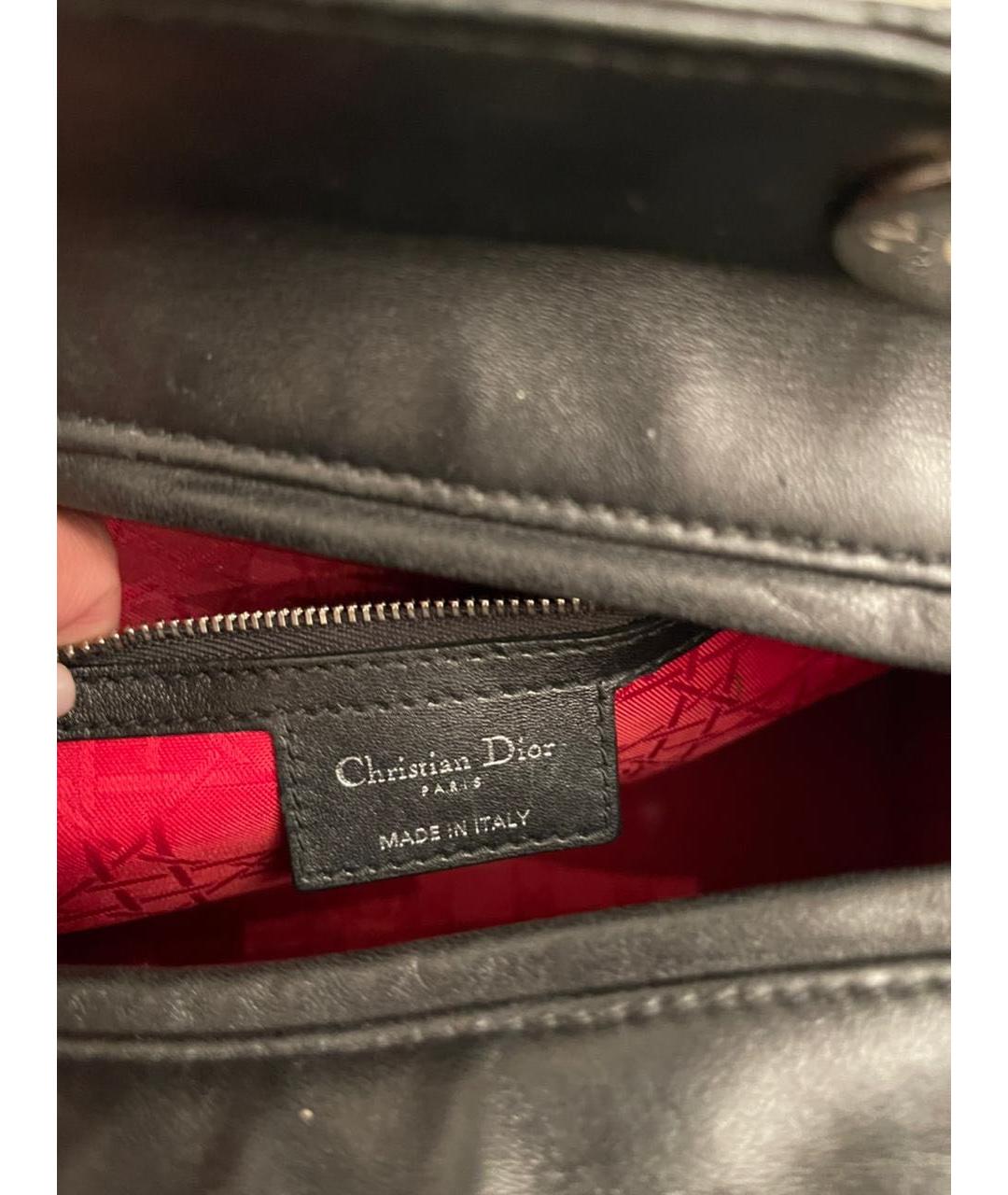 CHRISTIAN DIOR PRE-OWNED Черная кожаная сумка с короткими ручками, фото 7
