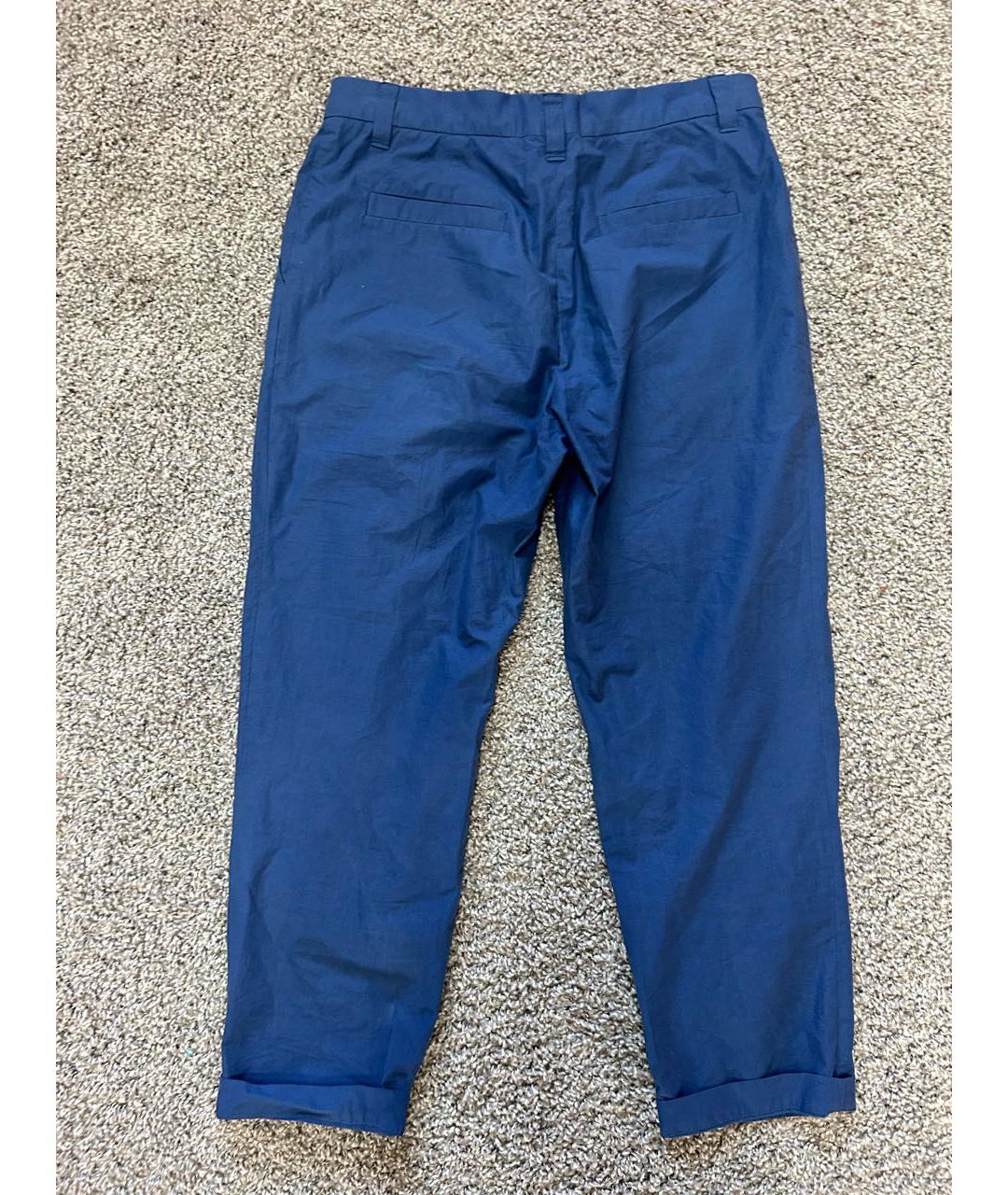 BRUNELLO CUCINELLI Синие хлопковые прямые брюки, фото 2