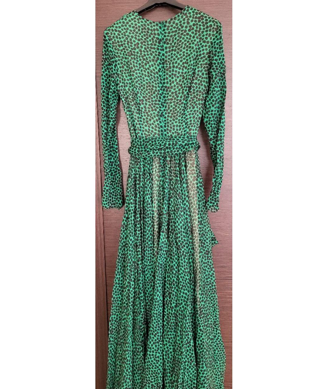 ALEXANDER TEREKHOV Зеленые шелковое коктейльное платье, фото 2