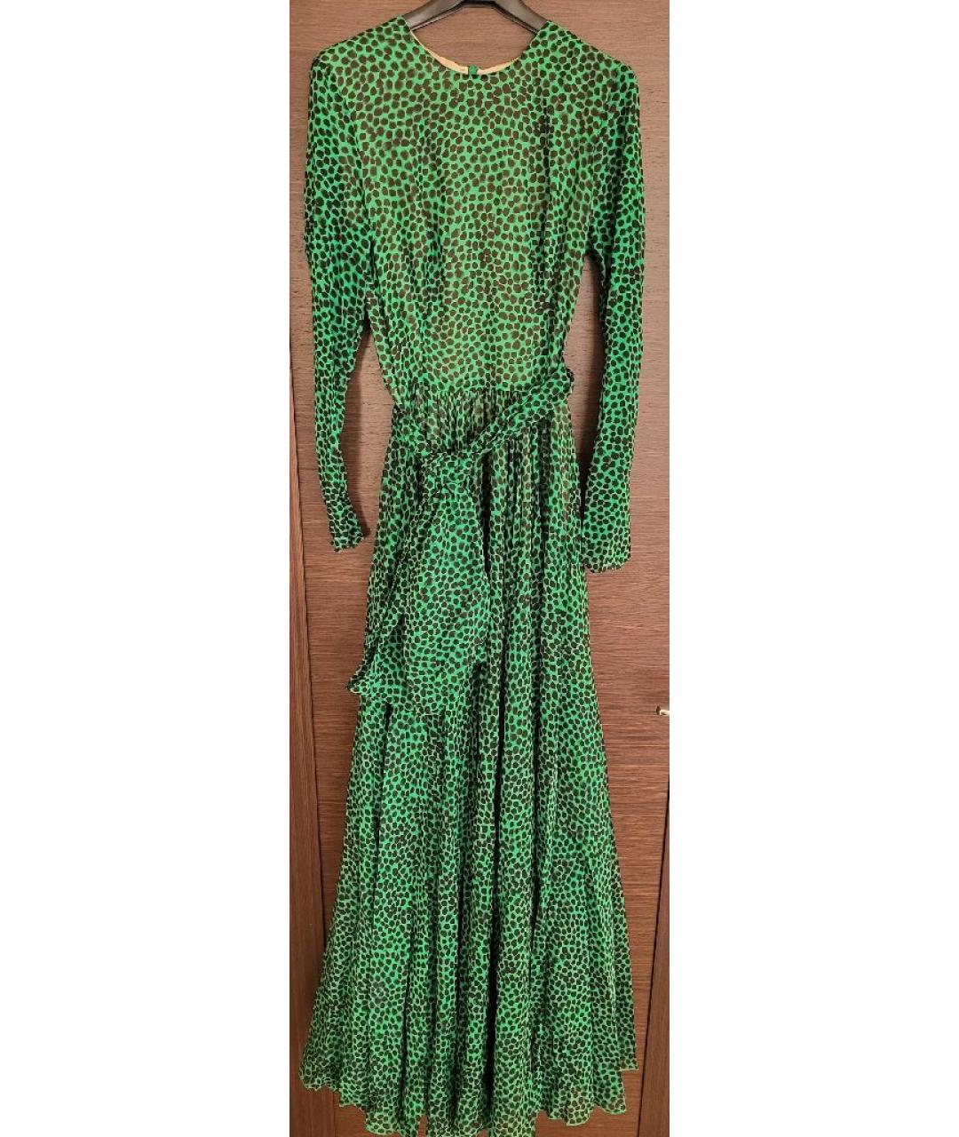 ALEXANDER TEREKHOV Зеленые шелковое коктейльное платье, фото 6