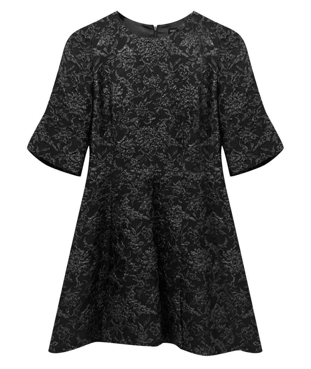 DOLCE&GABBANA Антрацитовое ацетатное коктейльное платье, фото 7