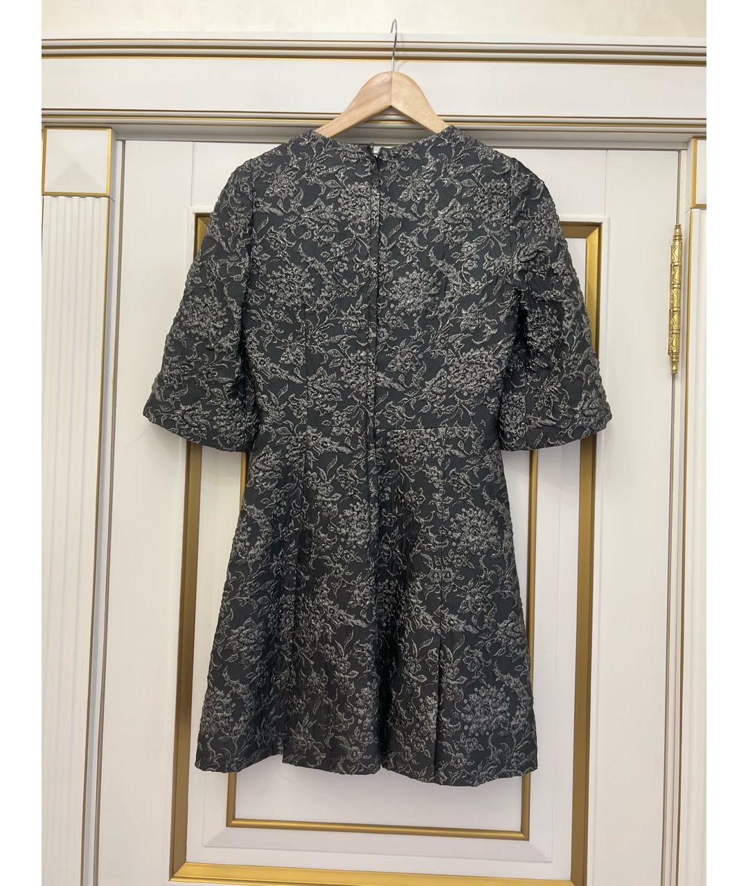 DOLCE&GABBANA Антрацитовое ацетатное коктейльное платье, фото 2