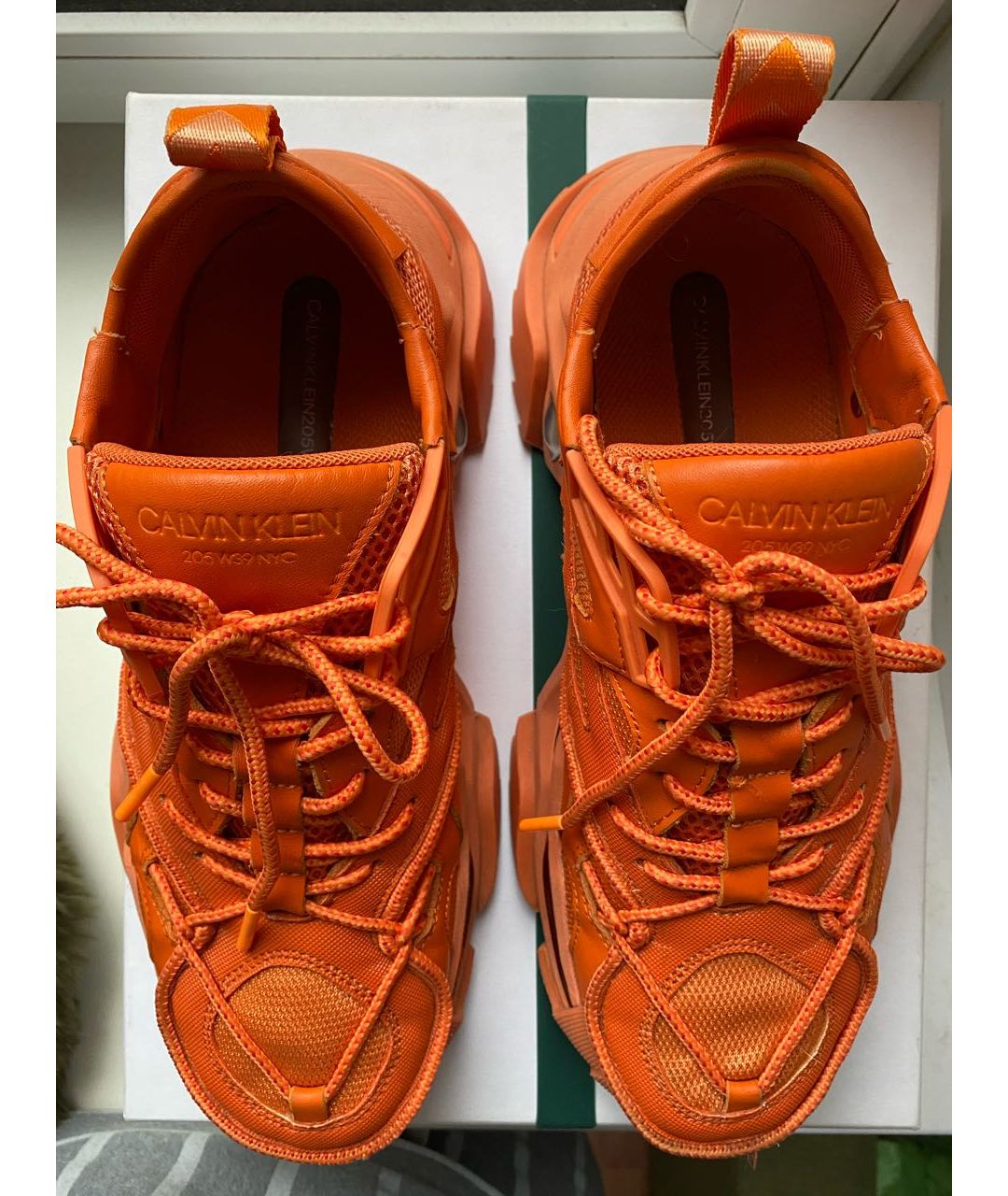 CALVIN KLEIN 205W39NYC Оранжевое низкие кроссовки / кеды, фото 6