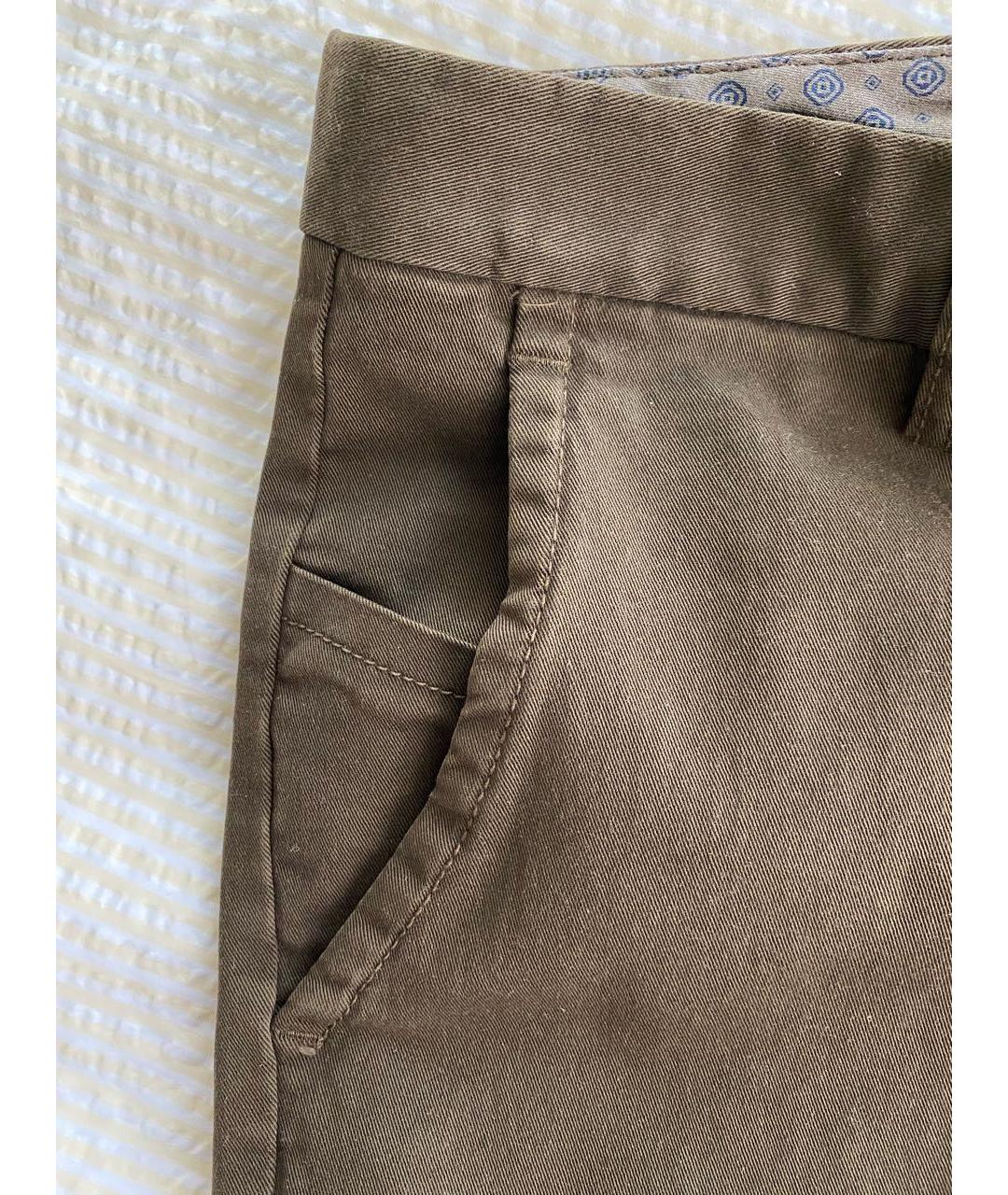 BERWICH Горчичные хлопко-эластановые повседневные брюки, фото 4