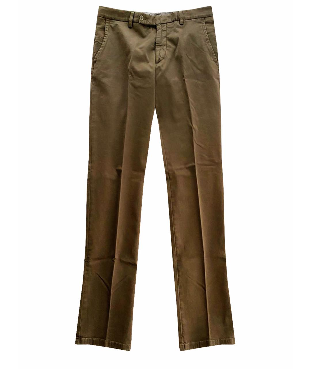 BERWICH Горчичные хлопко-эластановые повседневные брюки, фото 1