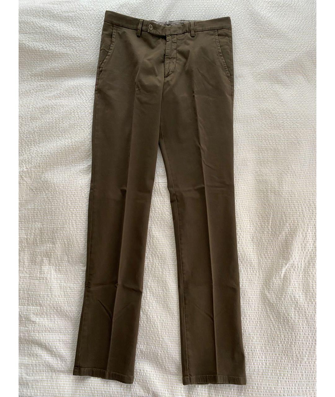 BERWICH Горчичные хлопко-эластановые повседневные брюки, фото 6