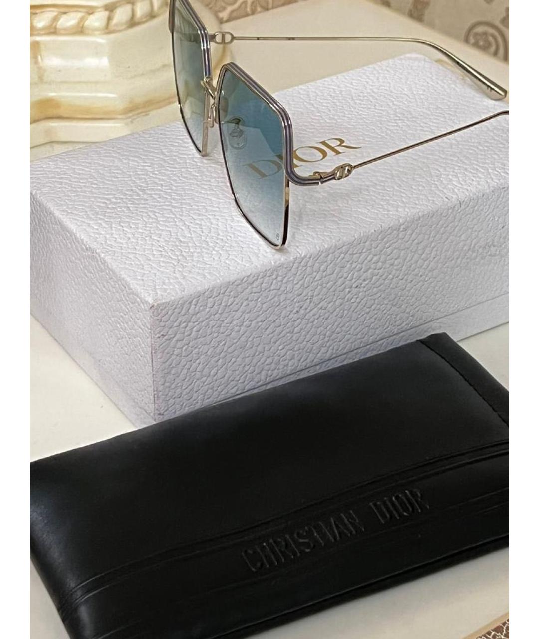 CHRISTIAN DIOR PRE-OWNED Голубые металлические солнцезащитные очки, фото 2
