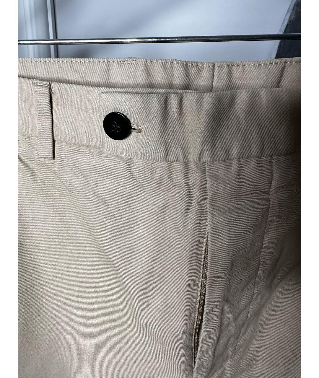CHRISTIAN DIOR PRE-OWNED Бежевые хлопковые брюки чинос, фото 3
