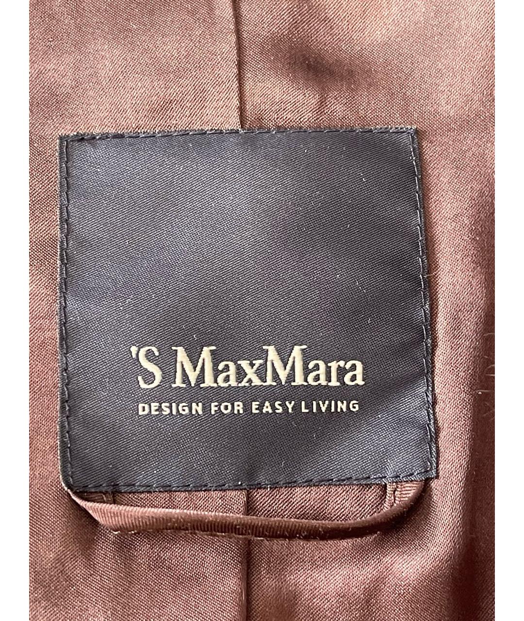 'S MAX MARA Коричневая меховая шуба, фото 3