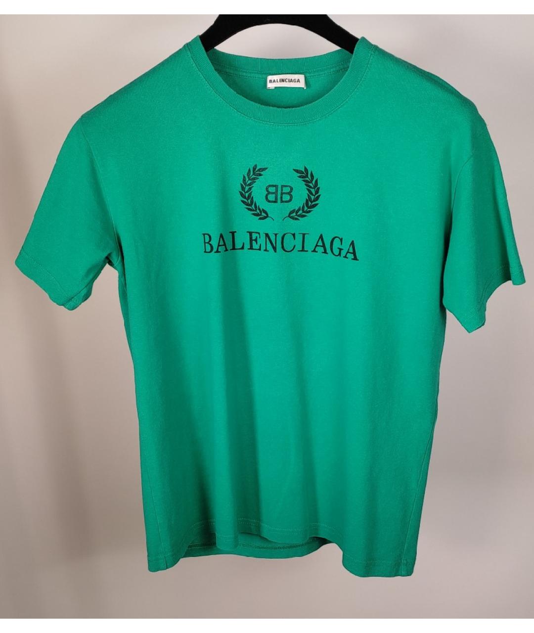 BALENCIAGA Зеленая хлопковая футболка, фото 7