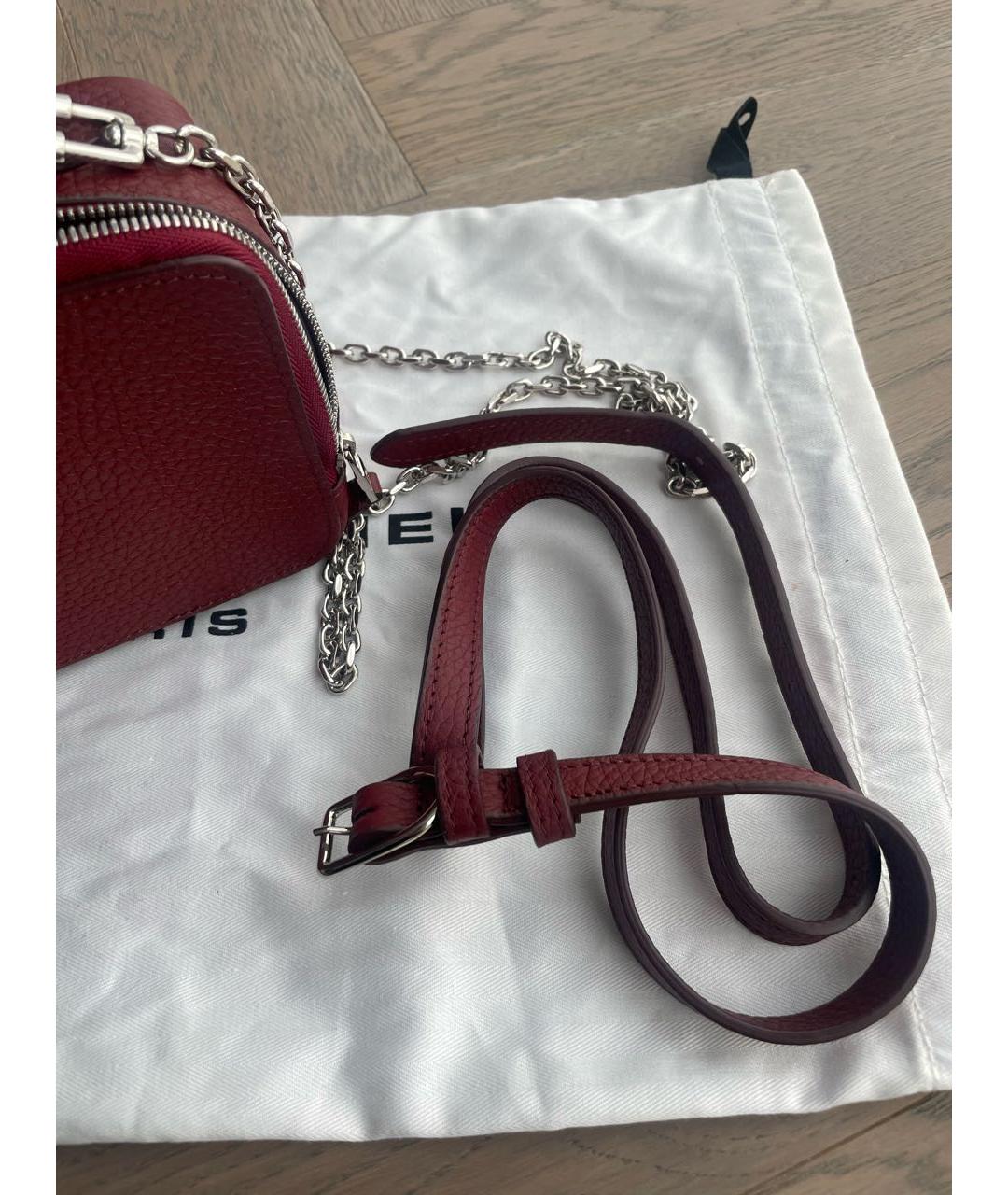SONIA RYKIEL Бордовая кожаная сумка с короткими ручками, фото 3