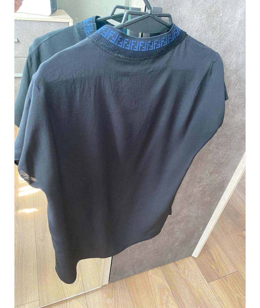FENDI Темно-синяя шелковая блузы, фото 2