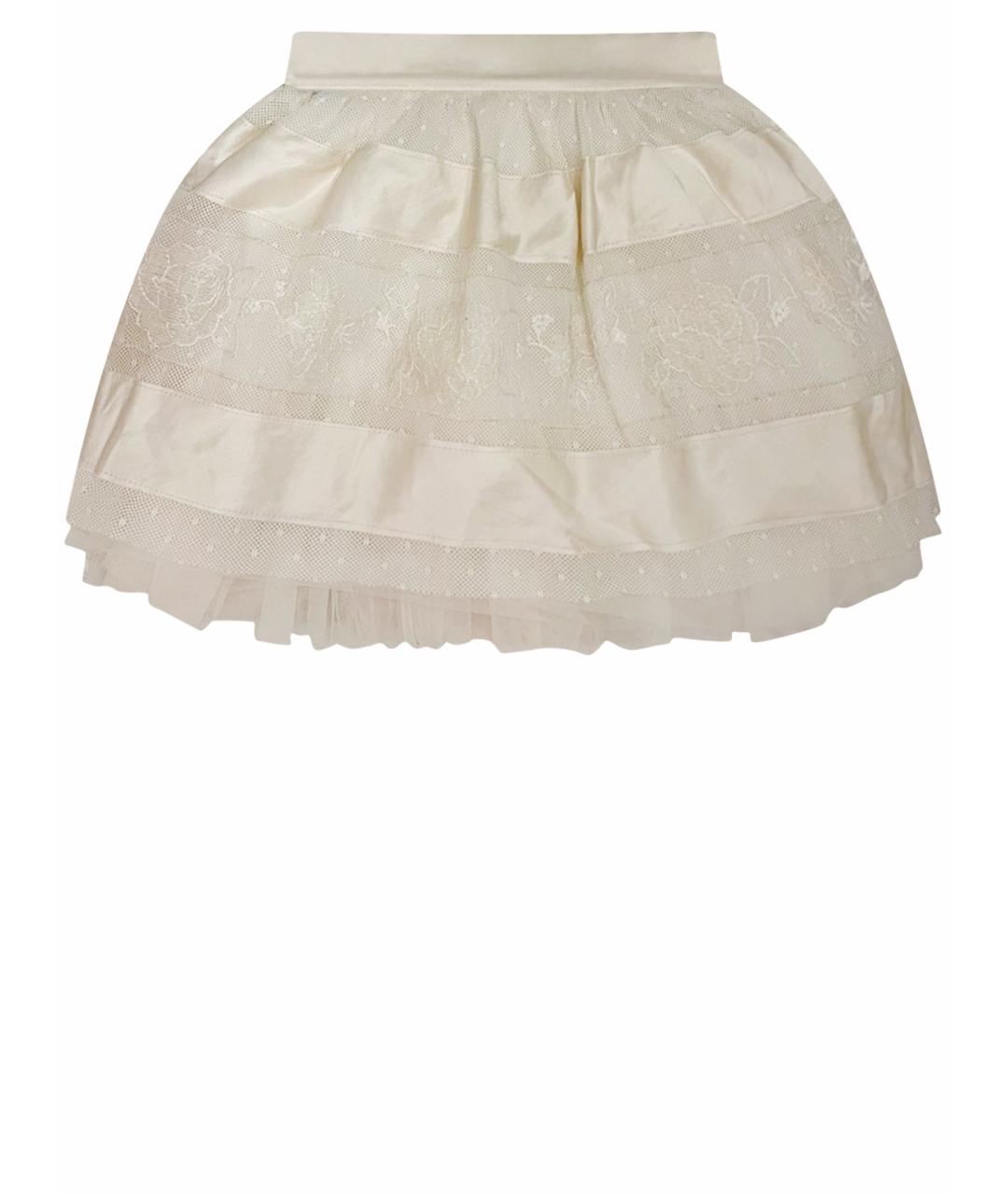 MONNALISA Бежевая хлопковая юбка, фото 1