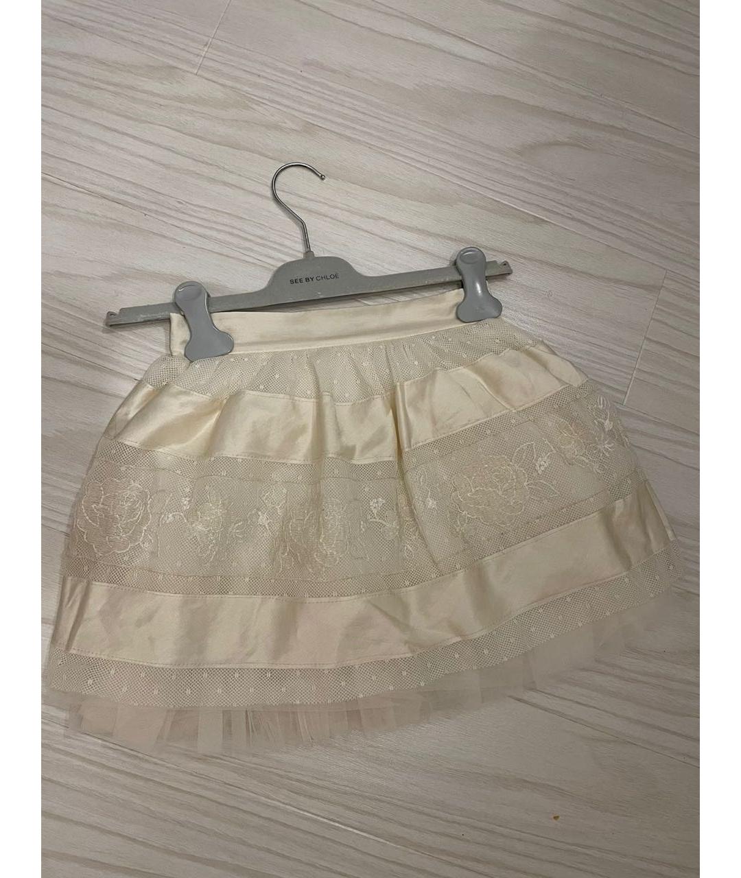 MONNALISA Бежевая хлопковая юбка, фото 5
