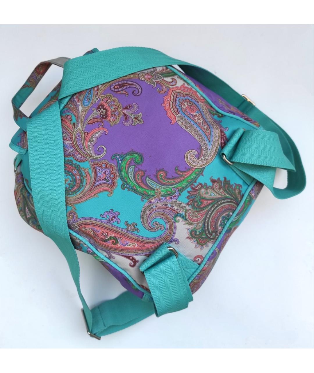 ETRO Голубой тканевый рюкзак, фото 3