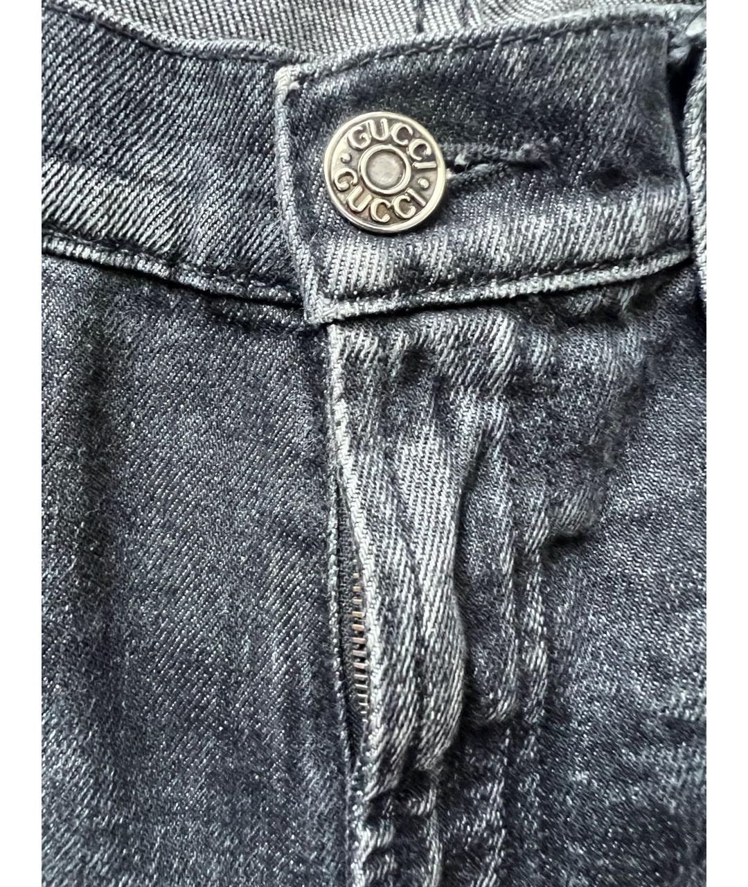 GUCCI Серые хлопковые прямые джинсы, фото 7
