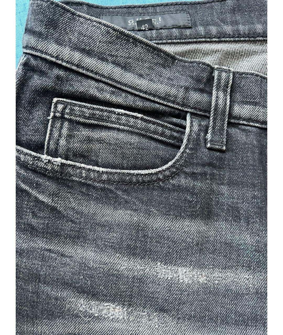 GUCCI Серые хлопковые прямые джинсы, фото 4