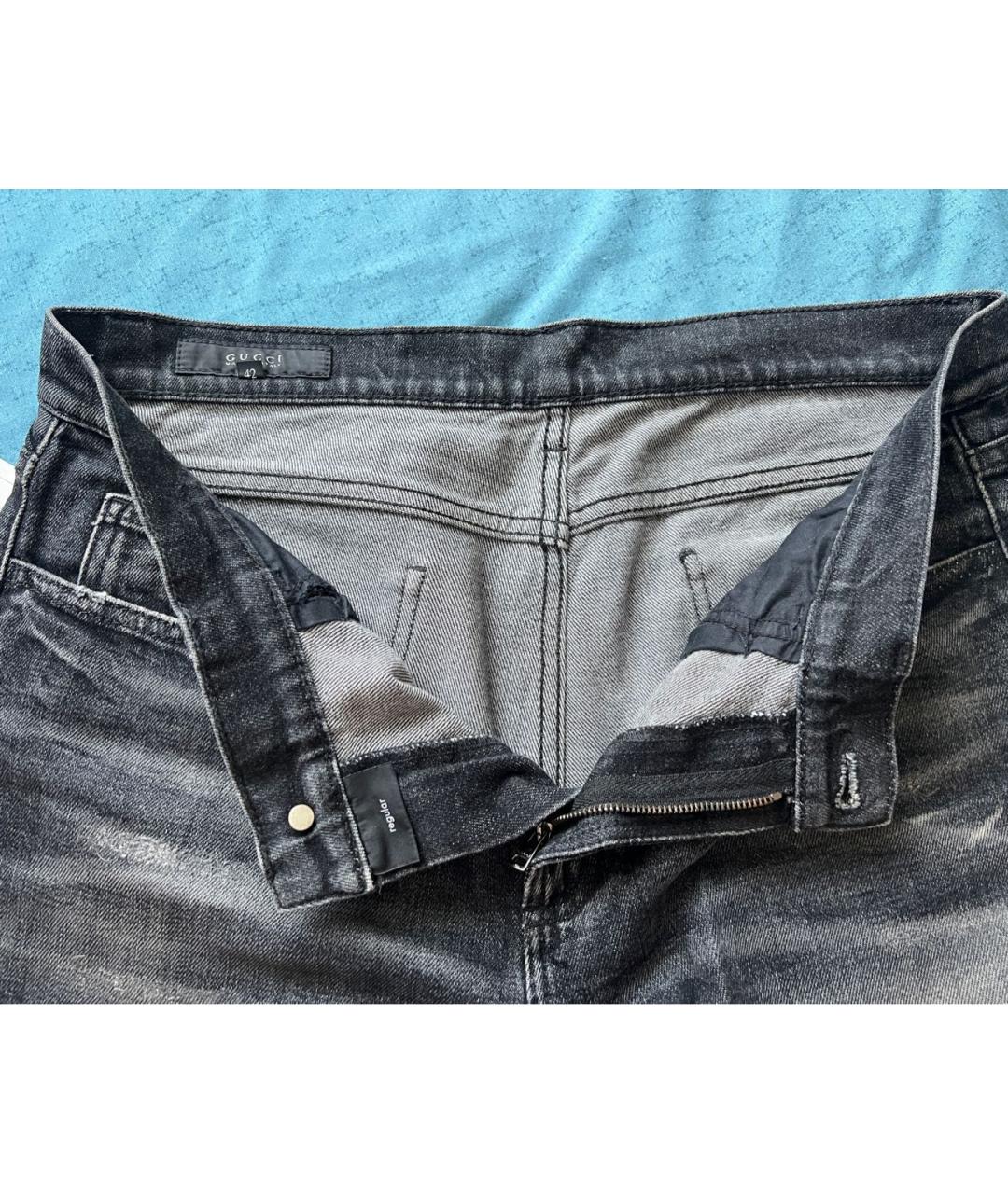 GUCCI Серые хлопковые прямые джинсы, фото 3