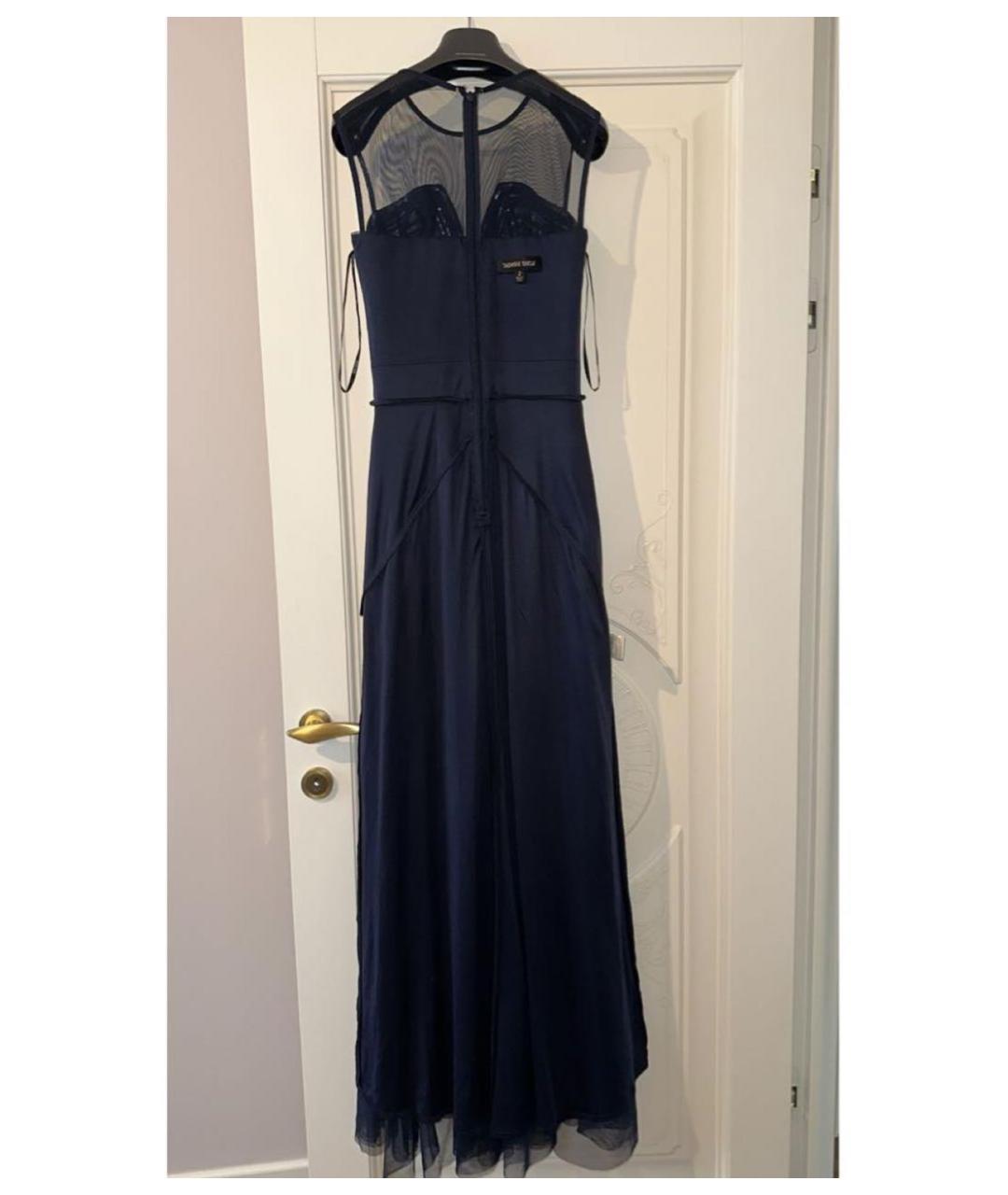 TADASHI SHOJI Темно-синее полиэстеровое вечернее платье, фото 3