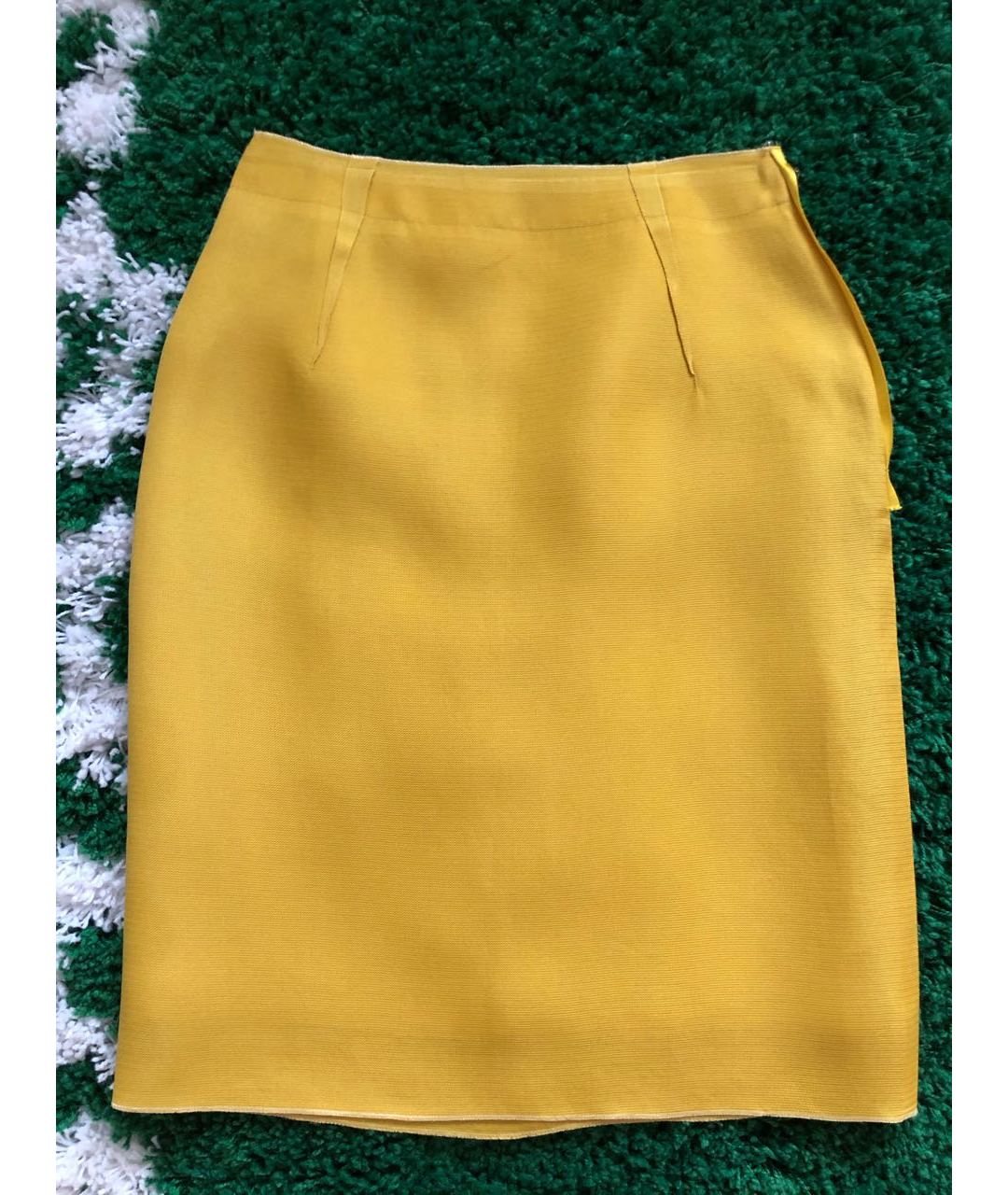 LANVIN Желтая шелковая юбка миди, фото 9