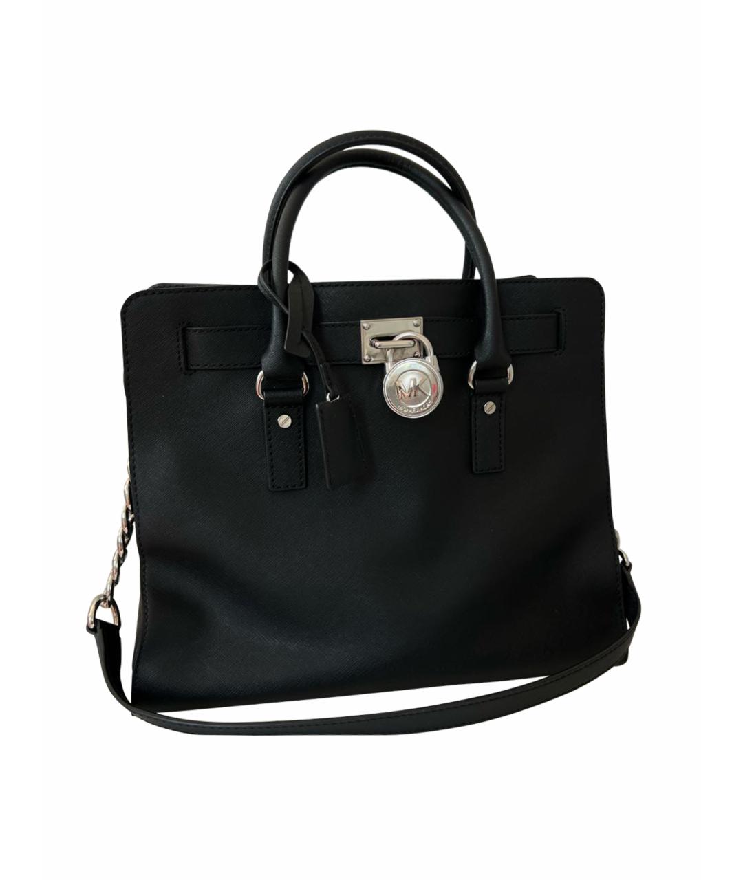 MICHAEL MICHAEL KORS Черная кожаная сумка с короткими ручками, фото 1