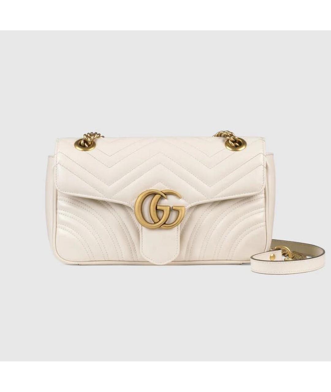 GUCCI Белая кожаная сумка через плечо, фото 8