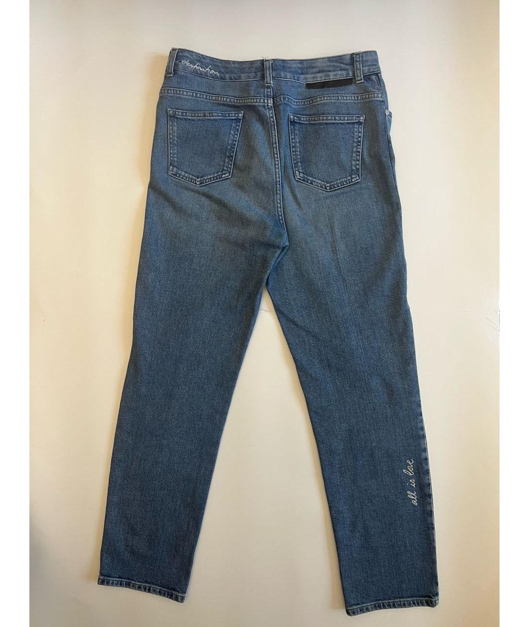 STELLA MCCARTNEY Голубые хлопко-полиэстеровые прямые джинсы, фото 2