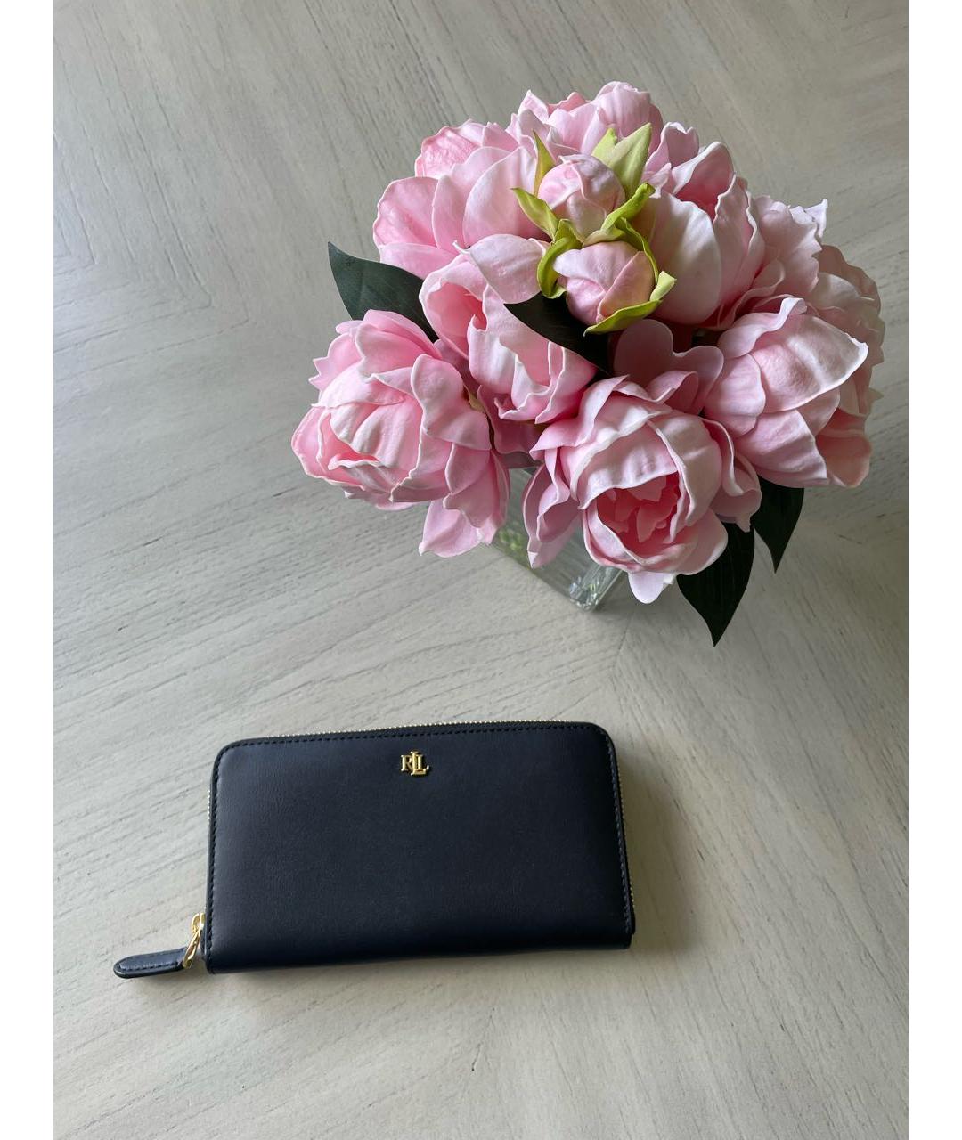 RALPH LAUREN Черный кожаный кошелек, фото 9