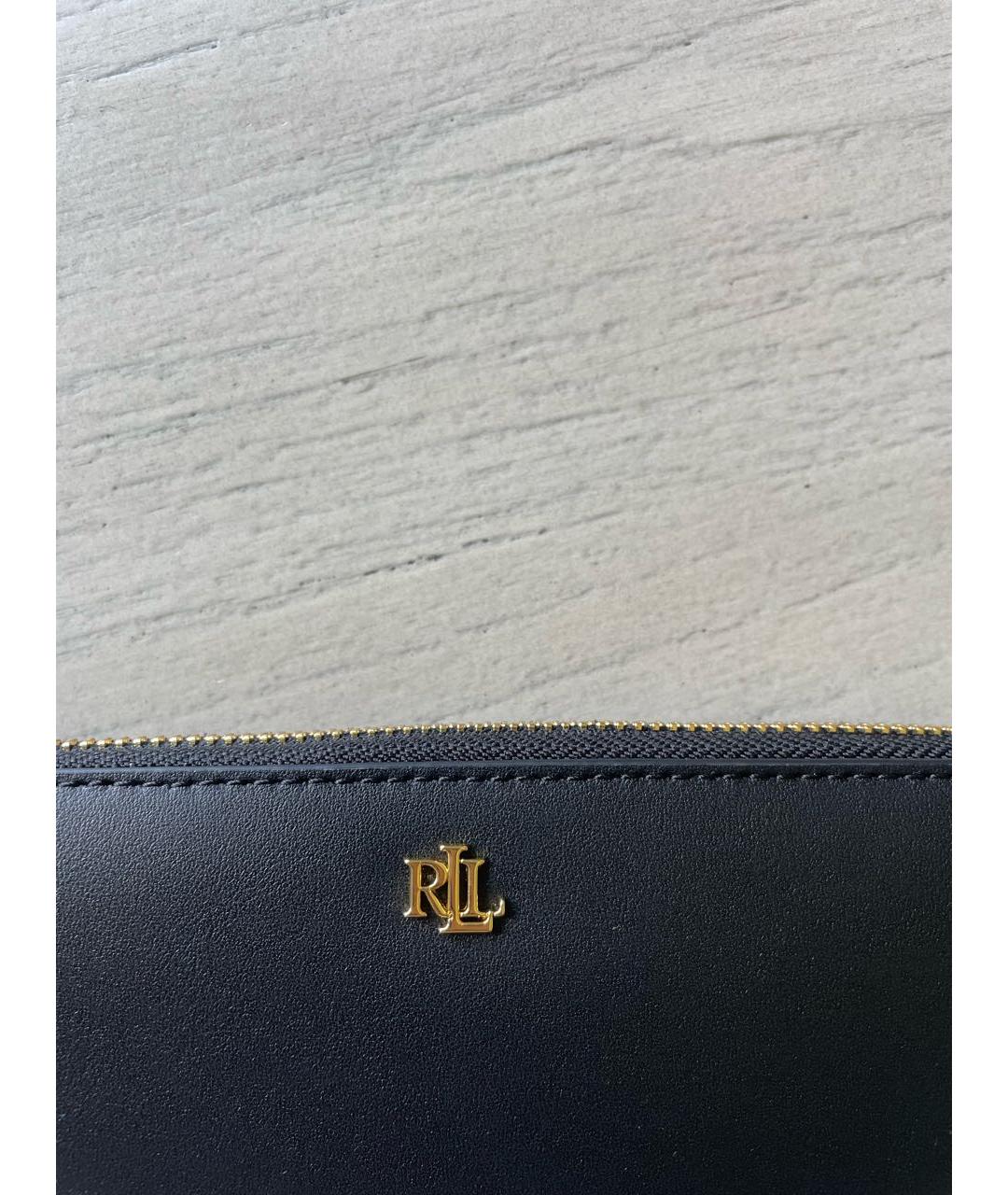 RALPH LAUREN Черный кожаный кошелек, фото 3