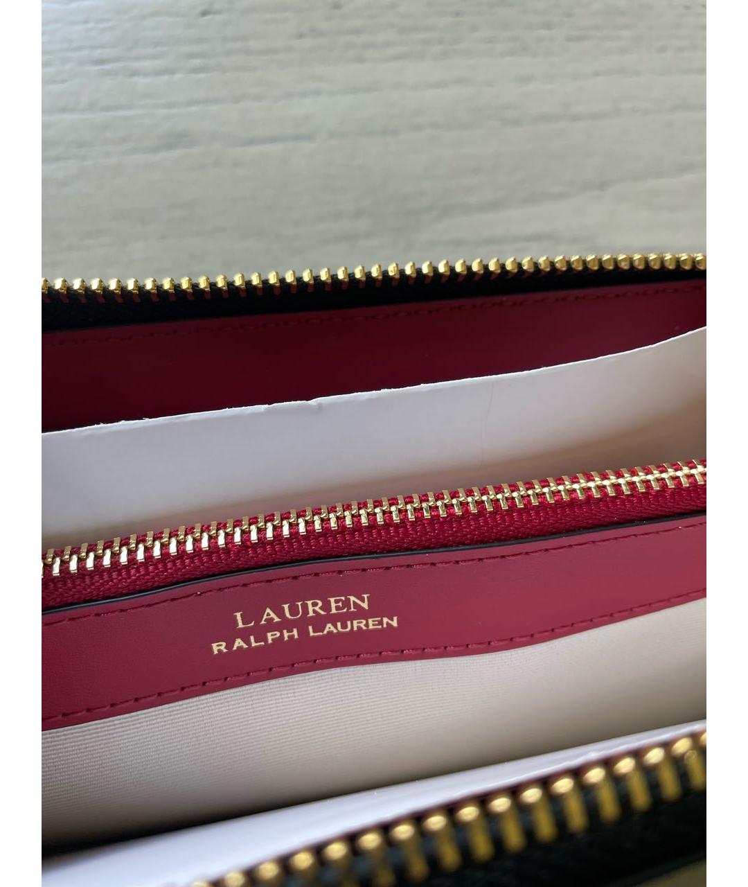 RALPH LAUREN Черный кожаный кошелек, фото 6