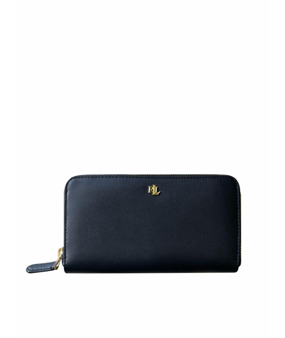 RALPH LAUREN Черный кожаный кошелек, фото 1
