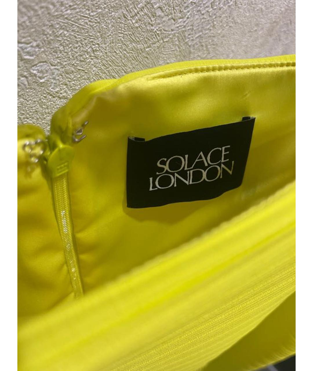 SOLACE LONDON Желтое полиэстеровое коктейльное платье, фото 4