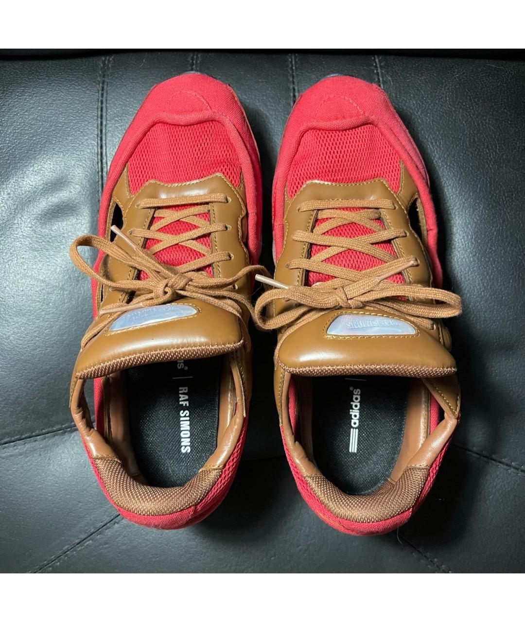 ADIDAS X RAF SIMONS Красные текстильные низкие кроссовки / кеды, фото 6