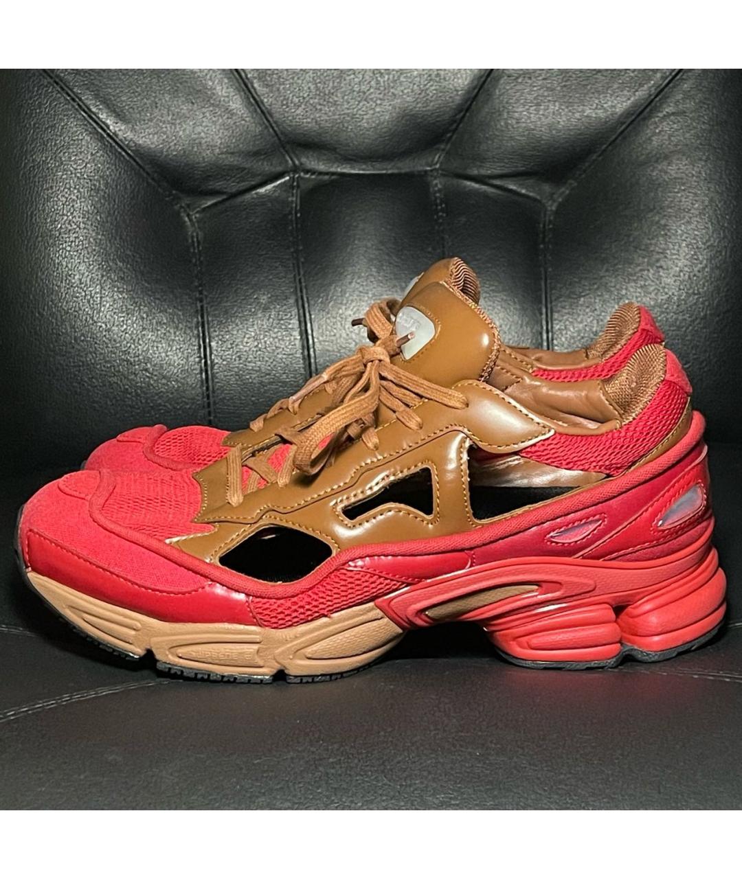 ADIDAS X RAF SIMONS Красные текстильные низкие кроссовки / кеды, фото 3