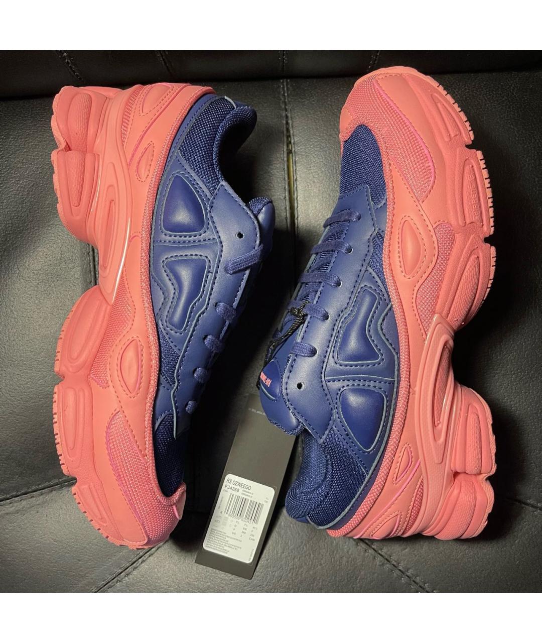 ADIDAS X RAF SIMONS Коралловые текстильные низкие кроссовки / кеды, фото 5