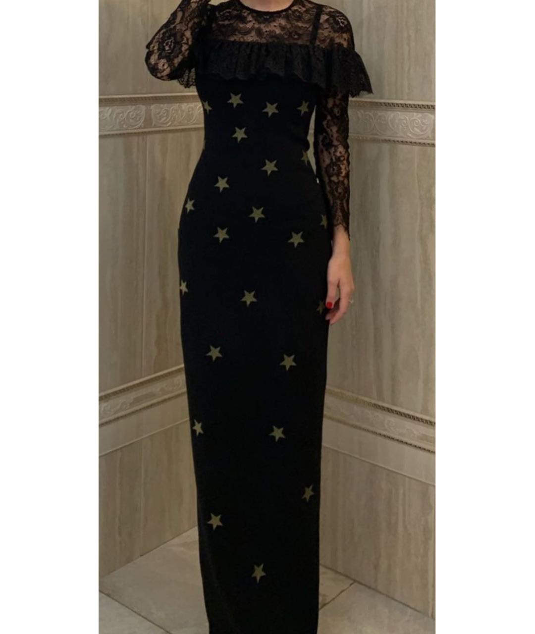 ALESSANDRA RICH Черное шелковое вечернее платье, фото 5