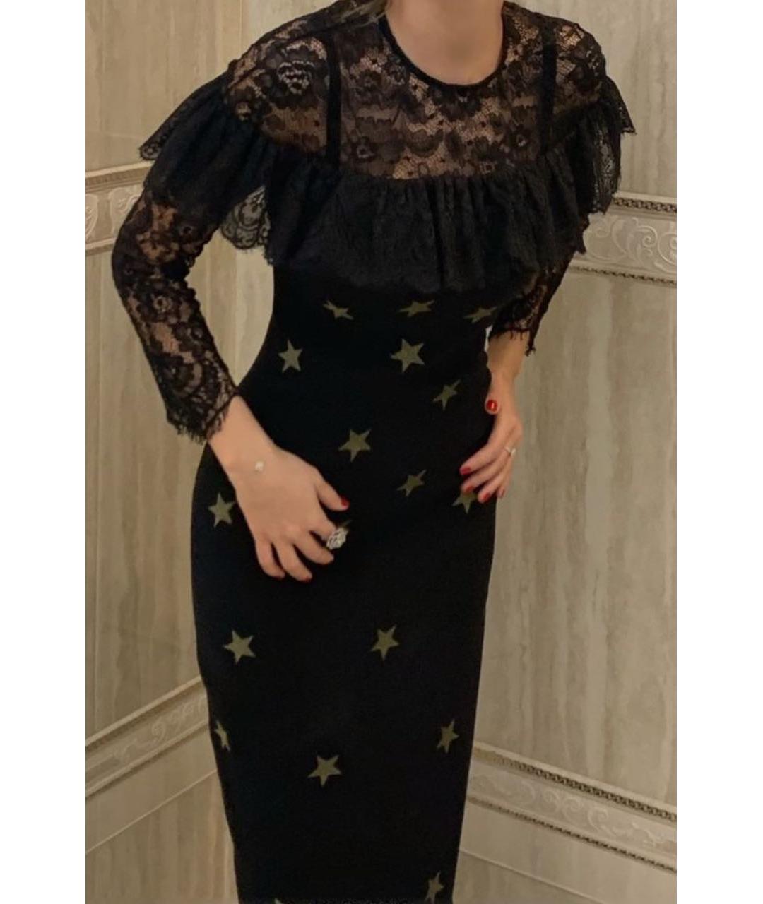 ALESSANDRA RICH Черное шелковое вечернее платье, фото 6