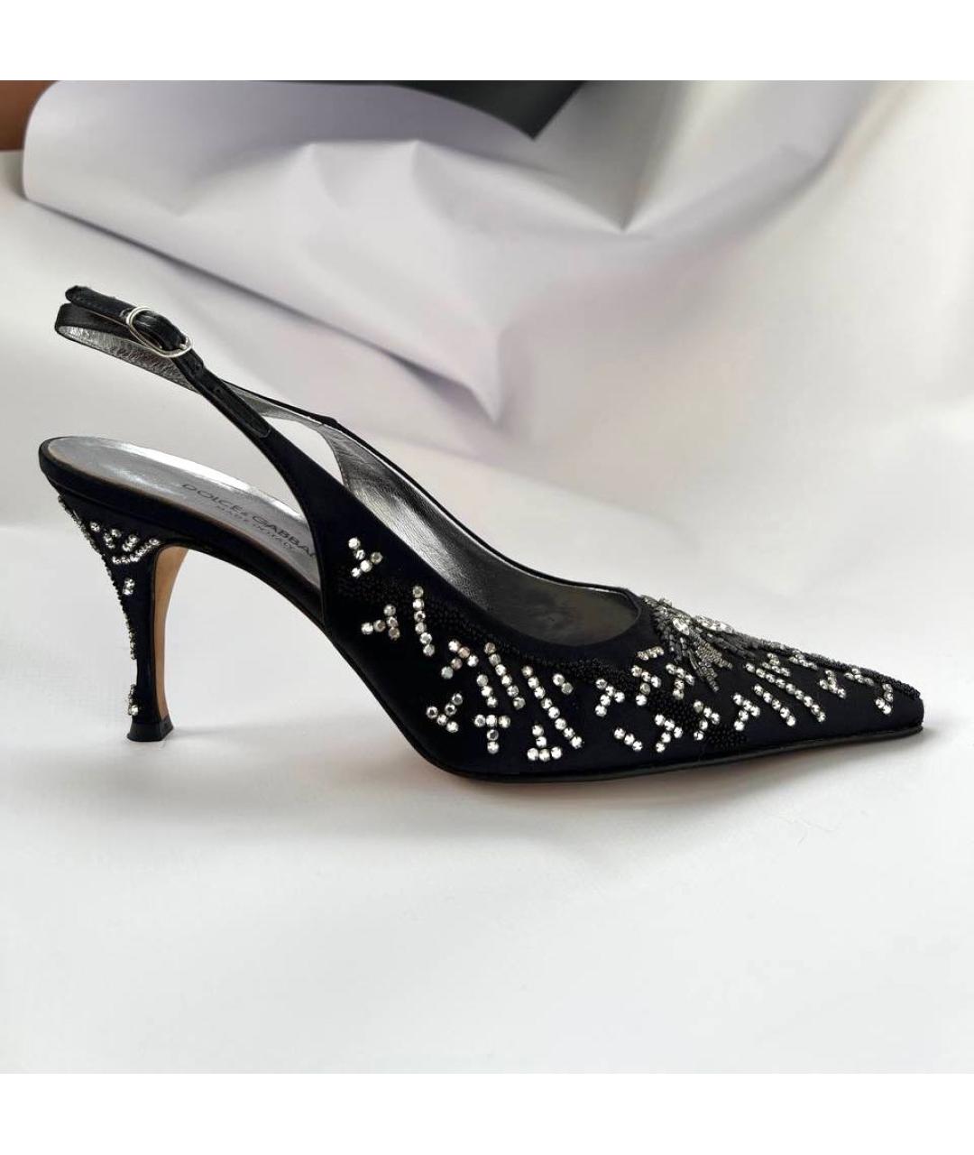 DOLCE&GABBANA Черные текстильные туфли, фото 9
