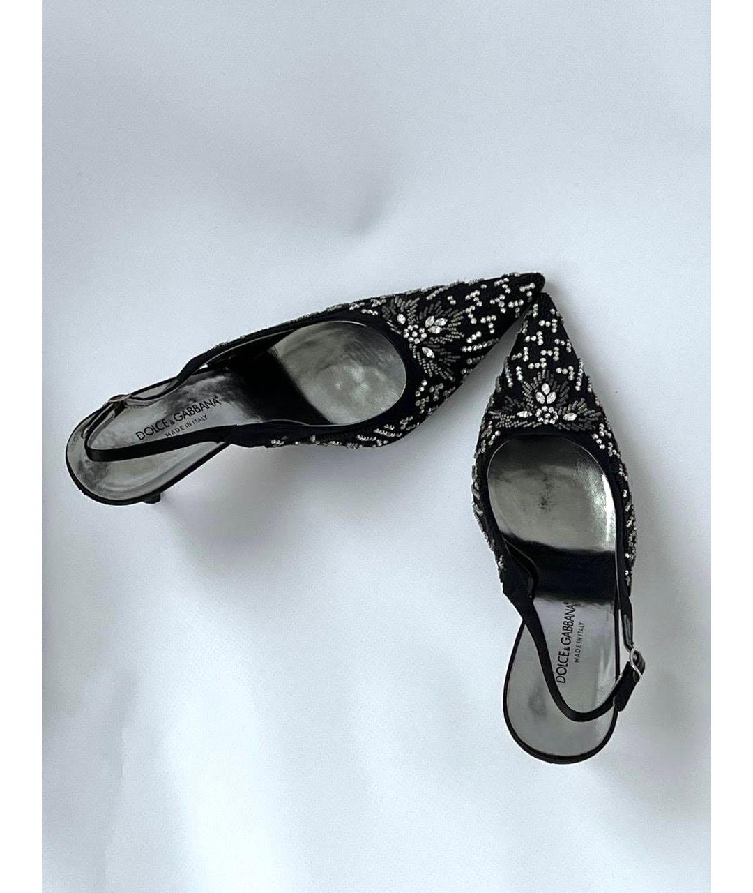 DOLCE&GABBANA Черные текстильные туфли, фото 8