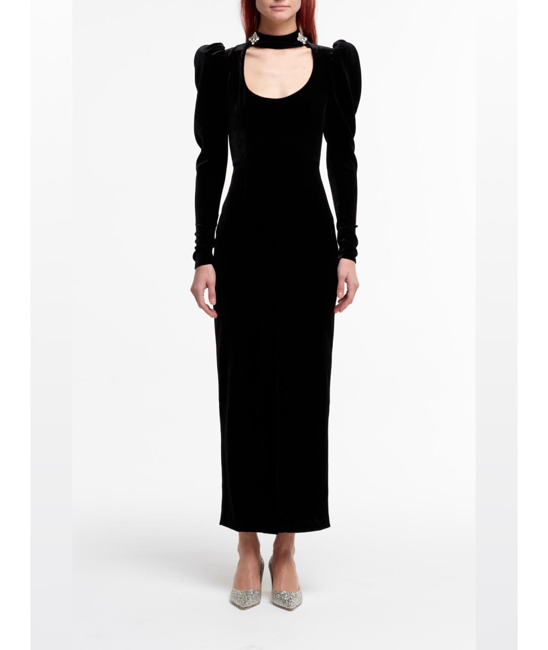 ALESSANDRA RICH Черное вискозное вечернее платье, фото 5