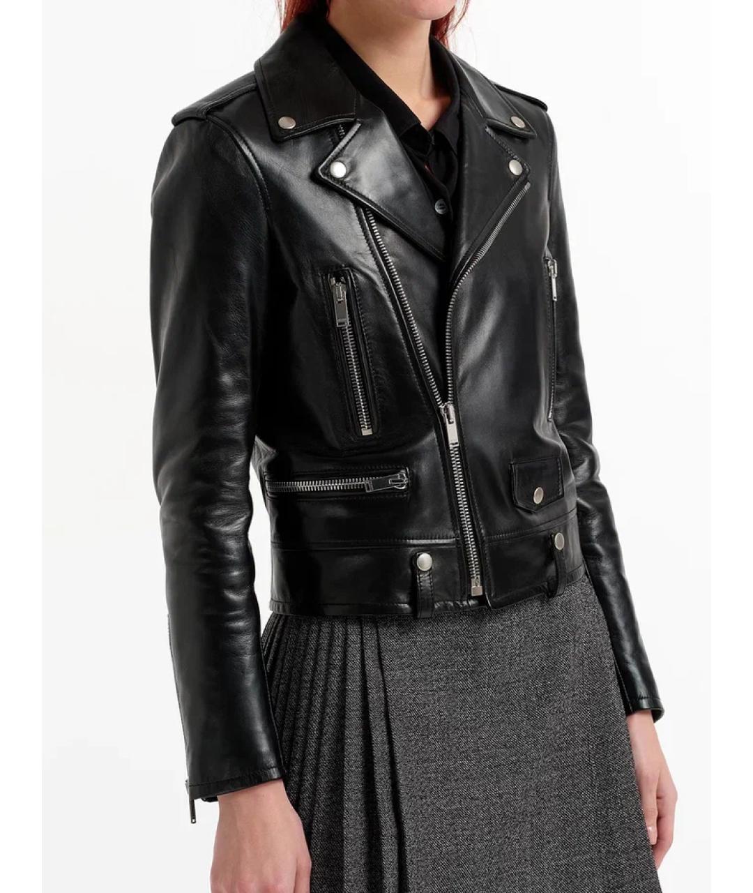 SAINT LAURENT Черная кожаная куртка, фото 5